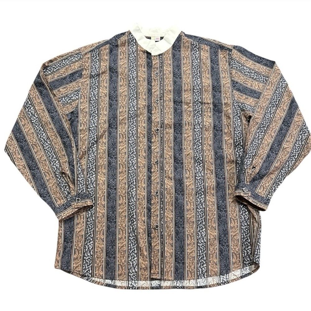 VTG Wah Maker Frontier Clothing Popover Western Long Sleeve Shirt Mens Large